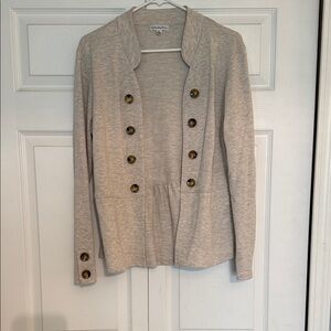 Women’s Heathered brown cream-Front Cardigan